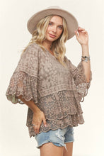 Load image into Gallery viewer, BELL SLEEVE LACE TOP- LET3907
