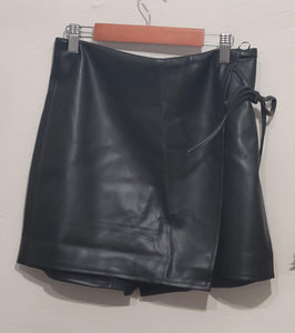 Leather Crossover Skort (skirt)