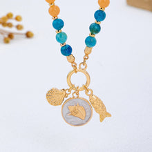 Load image into Gallery viewer, Rainbow Beaded Nautical Charm Necklace | 80N92952
