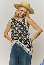 Load image into Gallery viewer, FRINGE HEM CROCHET TOP- LET4265
