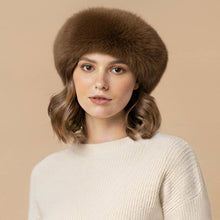 Load image into Gallery viewer, Plush Faux Fur Round Winter Beret Hat

