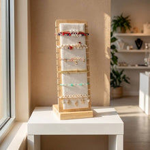 Load image into Gallery viewer, Long Wooden Jewelry Display Stand

