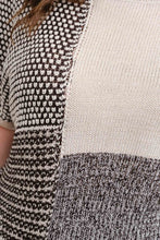 Load image into Gallery viewer, PLUS MULTI PATTERN COLORBLOCK SHORT SLEEVE SWEATER
