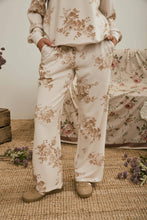 Load image into Gallery viewer, FLORAL TOILE WIDE LEG KNIT LOUNGE PANTS
