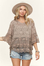Load image into Gallery viewer, BELL SLEEVE LACE TOP- LET3907
