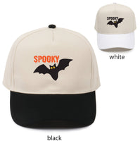 Load image into Gallery viewer, HALLOWEEN SPOOKY Bat Embroidered Two Tone 5 Panel Hat
