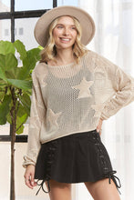 Load image into Gallery viewer, STAR PATTERN KNIT SWEATER- LESW3834
