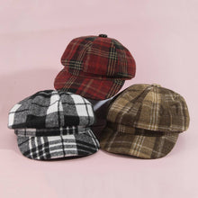 Load image into Gallery viewer, Tartan Plaid Eight Panel Newsboy Cap
