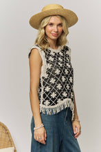Load image into Gallery viewer, FRINGE HEM CROCHET TOP- LET4265
