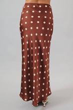Load image into Gallery viewer, SATIN MIDI SKIRT WITH ELASTIC WAIST IN POLKA DOT
