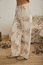 Load image into Gallery viewer, FLORAL TOILE WIDE LEG KNIT LOUNGE PANTS
