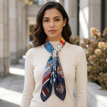 Load image into Gallery viewer, Pattern Printed Ring Accent Fabric Scarf Necklace
