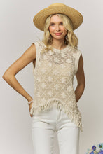 Load image into Gallery viewer, FRINGE HEM CROCHET TOP- LET4265
