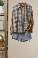 Load image into Gallery viewer, Mixed Plaid Patchwork Button Up Shirt
