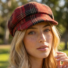 Load image into Gallery viewer, Tartan Plaid Eight Panel Newsboy Cap
