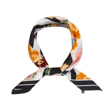 Load image into Gallery viewer, Geometric Floral Pattern Printed Square Silky Satin Bandana Scarf
