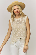 Load image into Gallery viewer, FRINGE HEM CROCHET TOP- LET4265
