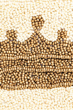 Load image into Gallery viewer, White Beaded Golden Crown Coin Purse
