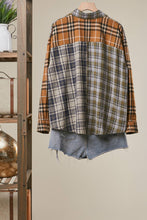 Load image into Gallery viewer, Mixed Plaid Patchwork Button Up Shirt
