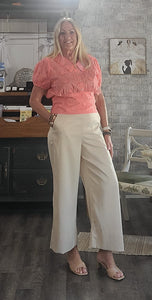 Straight Wide Pant-Cropped