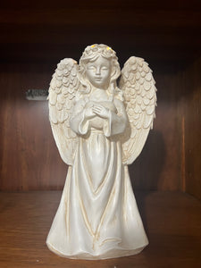 Angel Holding Heart Figurine with Solar Light