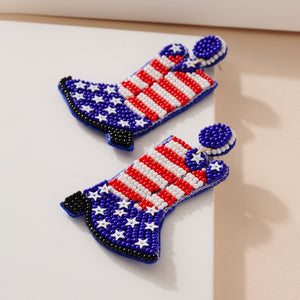 Patriotic Boot Earrings